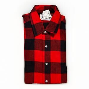 American Eagle Red Black Buffalo Plaid Flannel Shirt Button Front Medium NWT